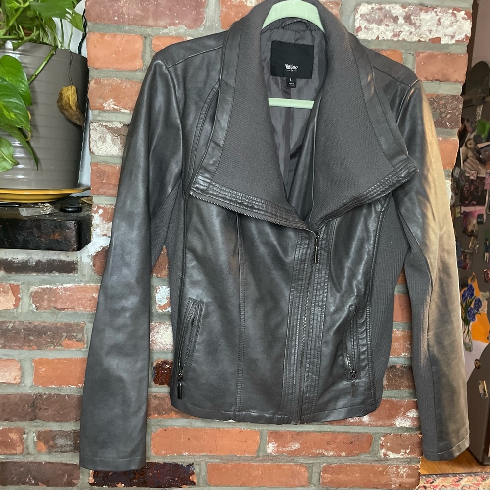Grey Leather Jacket